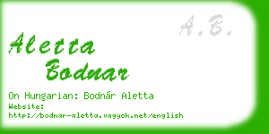 aletta bodnar business card